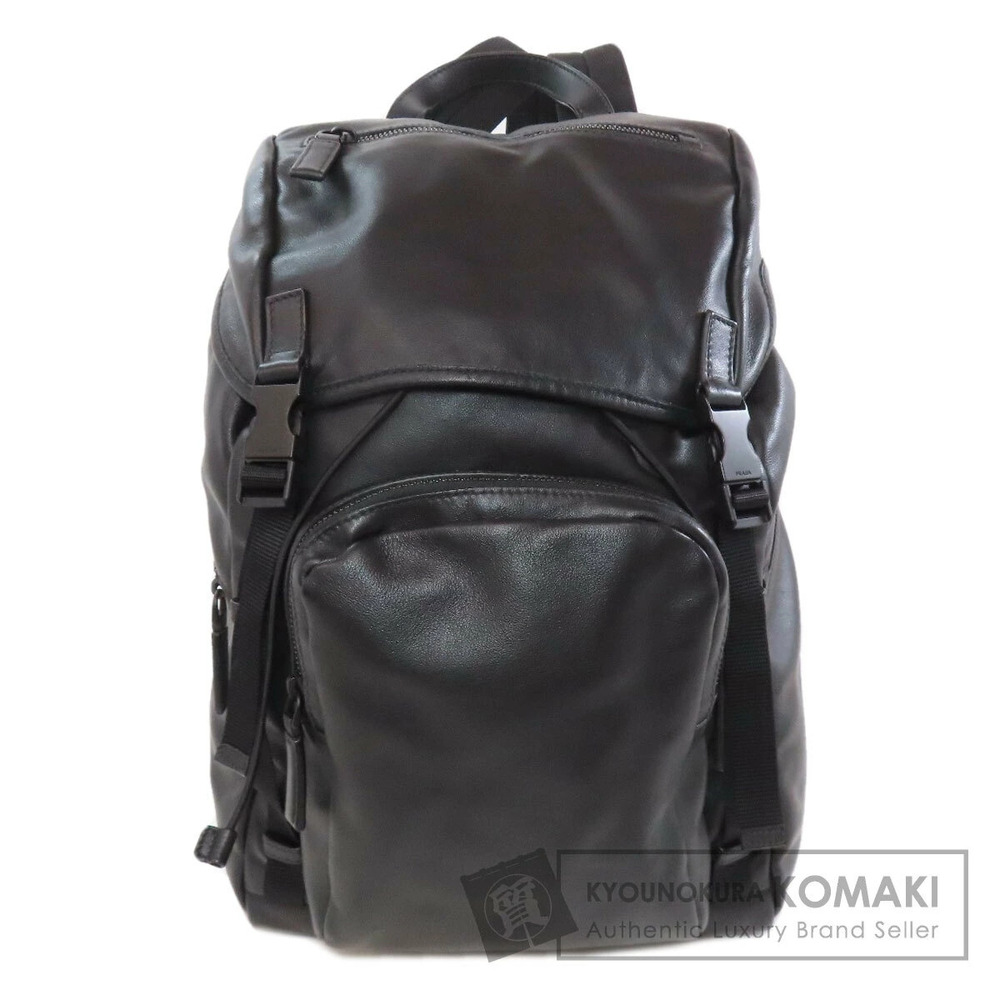 Prada Logo Backpack Rucksack Daypack Leather